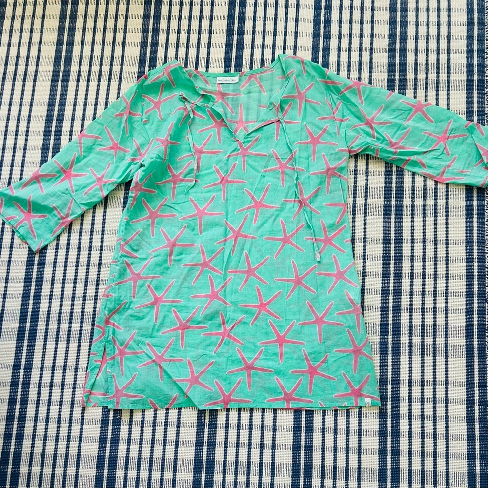 Women’s green and pink swim cover up